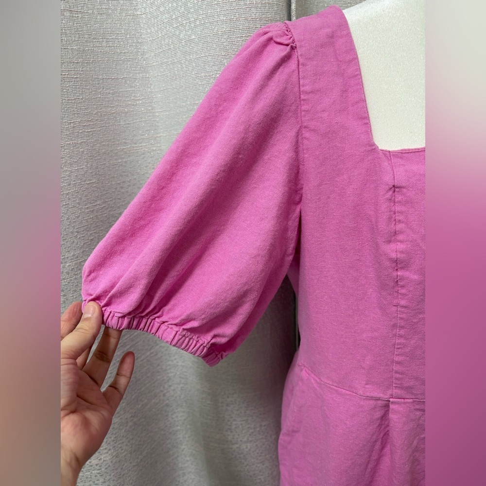 Old Navy women’s Pink Midi Dress XL Smocked, Coquette, Dollcore, Cottagecore - Picture 5 of 10